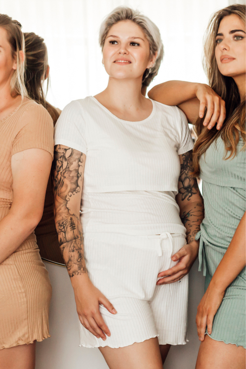 Loungewear Tee and Shorts | White